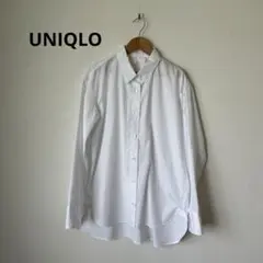 【美品】く16 UNIQLO+Jユニクロ 長袖綿シャツ sizeL 白