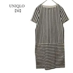 【UNIQLO／ユニクロ】チュニック　ワンピース　半袖　ストライプ　ボーダー　M