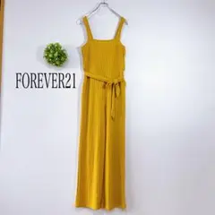 FOREVER21 【US Ｍ】サロペット リブ　　薄手ニット　マスタード