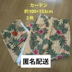 カーテン　ハイビスカス　100×133 2枚