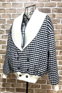 【美品】 セリーヌ ニット カーディガン 千鳥柄 アンゴラ混 トリオンフ 刻印