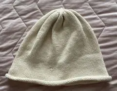 きなり色　コットンニット帽　ケア帽子