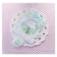 ぬい服 10cm ねこ 白×ミント