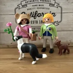 プレイモービル PLAYMOBIL 白いフードの女性たちとボーダーコリー、小ヤギ