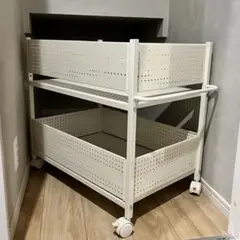 山善 押入れ収納 44×75×64.5 キャスター ホワイトOPR-7544