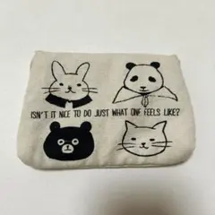 動物　ポーチ　うさぎ　パンダ　くま　ねこ