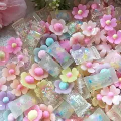デコパーツ　フラワー　お菓子　プラパーツ　デコレーションパーツ　新品