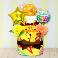 ☆くまのプーさんの豪華おむつケーキ 出産祝いにオススメ!