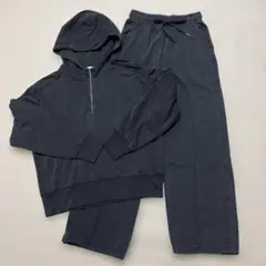 GU ダークグレー フーディー パンツ セットアップ