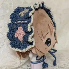 〈青色×白色〉ぬい服　ヘッドドレス　にじぬい　ちびぐるみ　にじぱぺ　おまんじゅう