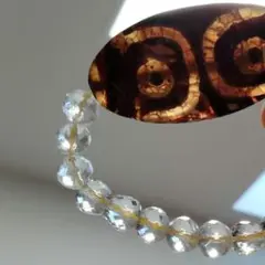 四眼天珠 ヒマラヤ水晶 パワーストーンブレスレット