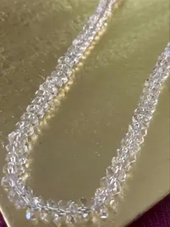 アクセサリー　ネックレス　　白水晶　 お色透明　クリスタルビーズ　40cm