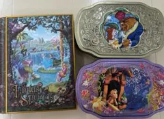ディズニー缶缶3個セット　ラプンツェル　美女と野獣 新エリア缶缶