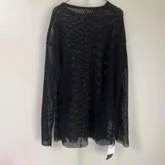 メッシュ ブラック 長袖 トップス M