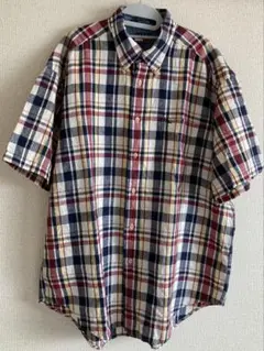 トミーヒルフィガー 半袖 チェックシャツ XLサイズ TOMMY