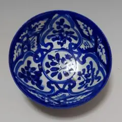 23-1187　中国古玩　染付け菓子鉢