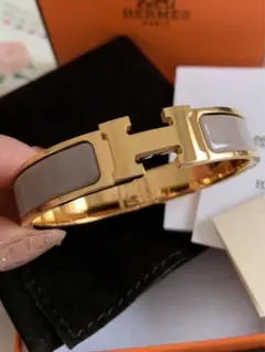 HERMES エルメス クリックH ブレスレット ゴールド×マロン PM