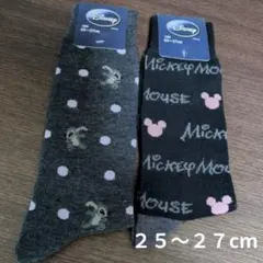 【未使用】Disney ミッキーマウス スティッチ ソックス 25-27cm