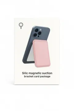 MagSafe対応 ピンクカードホルダー スタンド機能付き スマホアクセサリー