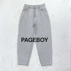 ページボーイ♡PAGEBOY バレルレッグデニム M ライトグレー ゆるダボ感♪