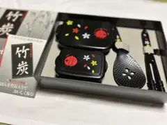 新品未使用　天然竹炭　ご飯　電子レンジ対応　タッパー　しゃもじセット