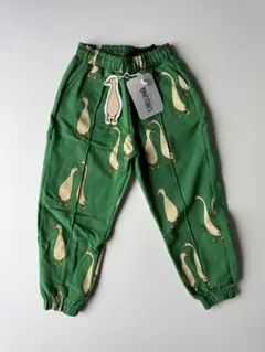 新品！カーラインクあひる柄ロングパンツ 110/116