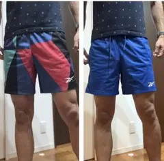 新品同様　リバーシブルReebok 幾何学模様 ショートパンツ　Sサイズ