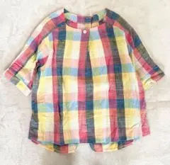 albachez アルバッシュ マルチカラー コットンリネンシャツ