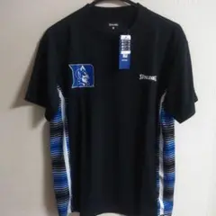 [新品未使用タグ付き]SPALDING 半袖Tシャツ 黒・青 ストライプ