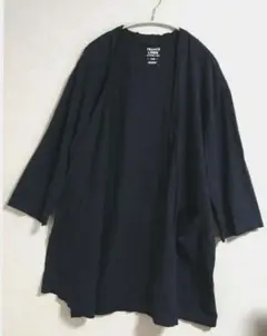 FRANCE LINEN ネイビー カーディガン L　ユニセックス
