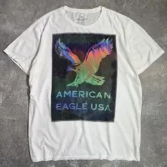 s043 アメリカンイーグル 半袖 Tシャツ ホワイト　白　XL