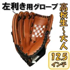 野球グローブ 軟式 左利き 12.5インチ 左投げ 右手装着 高校生から大人