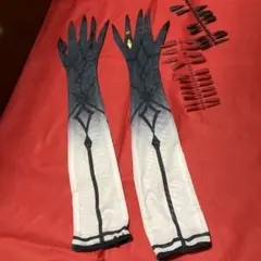 原神　アルレッチーノ　手袋　赤黒爪付き　コスプレ