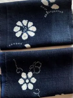 古布　木綿　濃い藍染め　希少な秋田絞りの未使用刺し子 古布 木綿 濃い藍染め 希少な秋田絞りの未使用刺し子