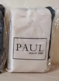 【未使用未開封】PAULポール有名パン屋フランス　エコバッグ　ホワイト　収納袋付