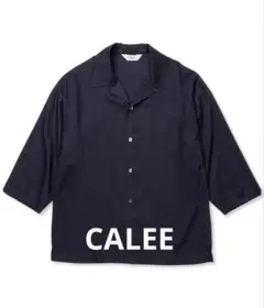 CALEE（キャリー） 3/4 SLEEVE R/P SHIRT ネイビー