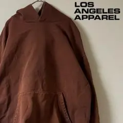 LOS ANGELES APPAREL/ヘビーフリース パーカー/L/ブラウン