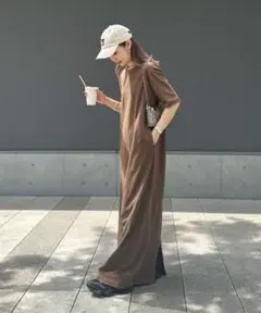 【パルクロ限定】【PON企画】クルーネックロング半袖カットワンピース　Mサイズ