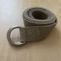 ライトグレー　レザーロングベルト
