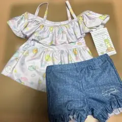 新品 すみっコぐらし 水着 パープル フリル セパレート　デニム調【匿名発送】