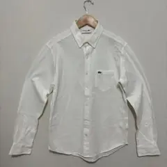 【古着】LACOSTE スリムフィット ホワイトシャツ　FR4 USM
