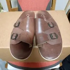 feriado ブラウン コンフォートleatherサンダル