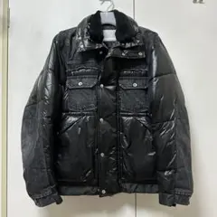 ブラック キルティングジャケット メンズ