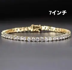 1667 高級 sona ダイヤモンド テニスブレスレット ゴールド 7インチ