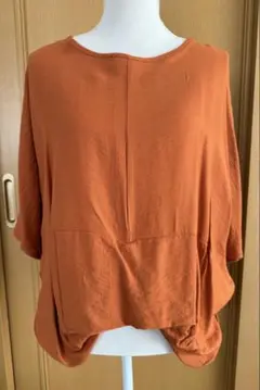 チュニック 半袖 カットソー オレンジ色 M