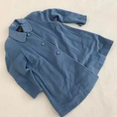⭐️サンヨー⭐️ジャケット アウター アンゴラ オフィス シンプル 襟付き 青