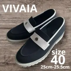 VIVAIA ビバイア　アーモンドトゥプラットフォームトラックソールローファー