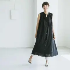 定番　北欧、暮らしの道具店　ロングワンピース　シャツ　コットン