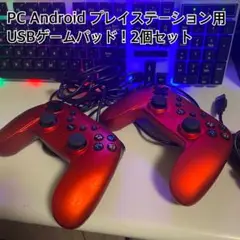 赤 USBゲームパッド 2個セット PC Android プレイステーション用