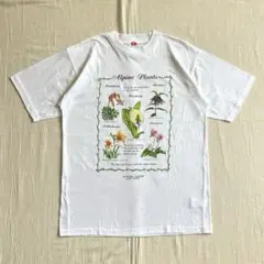 90s　vintage　立山黒部　高山植物　ユリ　花　フラワーアート　白Tシャツ